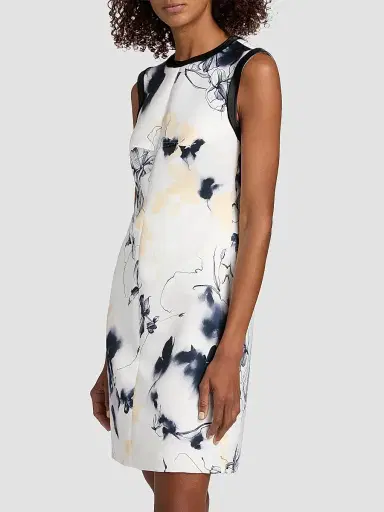 Jason Wu Collection Women's Shadow Floral Matte Duchess Satin Minidress - Chalk Navy Multi | Thumbnail 4 Jason Wu Collection Women's Shadow Floral Matte Duchess Satin Minidress - Chalk Navy Multi | Thumbnail 4