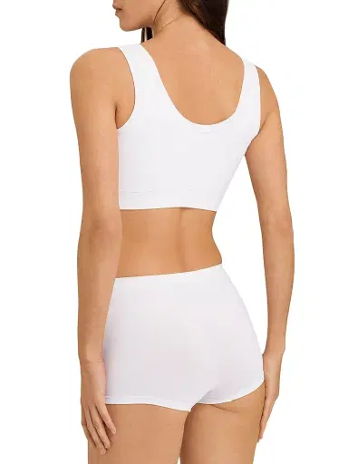 Hanro Women's Touch Feeling Padded Crop Top - White - Size Medium | Thumbnail 4 Hanro Women's Touch Feeling Padded Crop Top - White - Size Medium | Thumbnail 4
