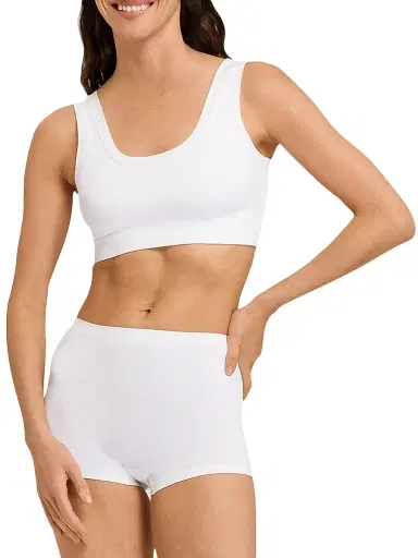 Hanro Women's Touch Feeling Padded Crop Top - White - Size Medium | Thumbnail 1 Hanro Women's Touch Feeling Padded Crop Top - White - Size Medium | Thumbnail 1