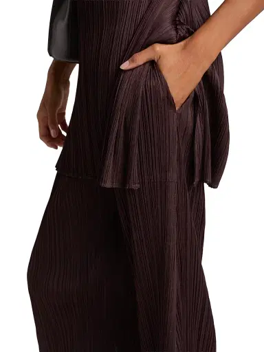 Pleats Please Issey Miyake Women's Monthly Colors: July Pleated Pants - Dark Brown | Thumbnail 6 Pleats Please Issey Miyake Women's Monthly Colors: July Pleated Pants - Dark Brown | Thumbnail 6
