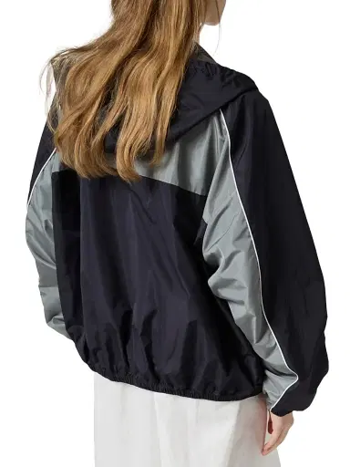 Miu Miu Women's Technical Silk Zipper Blouson Jacket - Blue Grey | Thumbnail 3 Miu Miu Women's Technical Silk Zipper Blouson Jacket - Blue Grey | Thumbnail 3