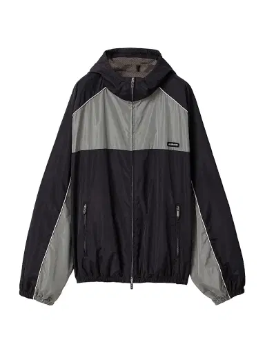 Miu Miu Women's Technical Silk Zipper Blouson Jacket - Blue Grey | Thumbnail 1 Miu Miu Women's Technical Silk Zipper Blouson Jacket - Blue Grey | Thumbnail 1