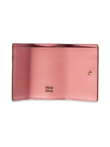 Miu Miu Women's Small Leather Wallet - Pink | Thumbnail 4 Miu Miu Women's Small Leather Wallet - Pink | Thumbnail 4