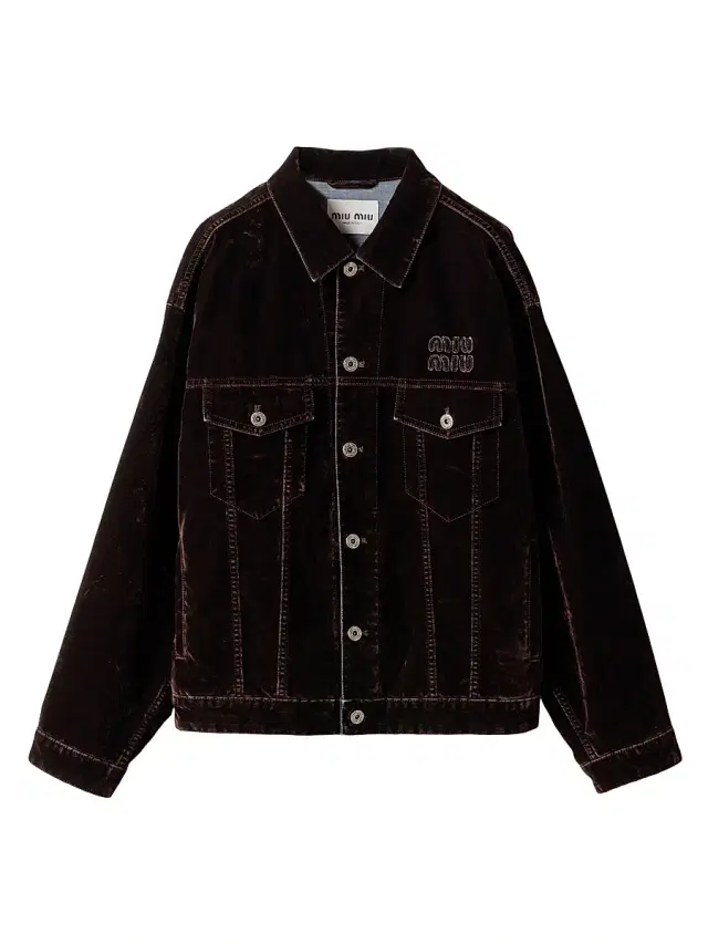 Women's Flocked Chambray Jacket - Brown Women's Flocked Chambray Jacket - Brown