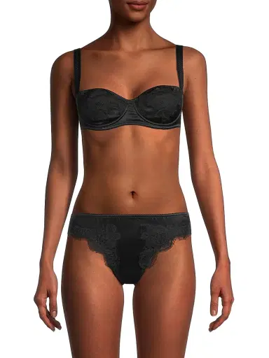Dolce & Gabbana Women's Silk & Lace Balconnette Bra | Thumbnail 3 Dolce & Gabbana Women's Silk & Lace Balconnette Bra | Thumbnail 3