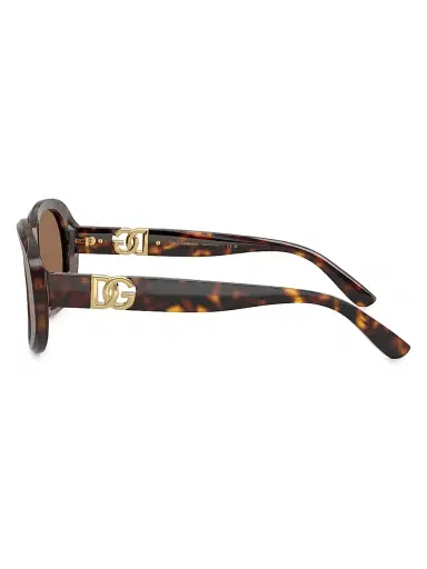 Dolce & Gabbana Women's 56MM Oval Sunglasses - Brown Havana | Thumbnail 3 Dolce & Gabbana Women's 56MM Oval Sunglasses - Brown Havana | Thumbnail 3