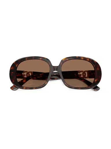 Dolce & Gabbana Women's 56MM Oval Sunglasses - Brown Havana | Thumbnail 5 Dolce & Gabbana Women's 56MM Oval Sunglasses - Brown Havana | Thumbnail 5