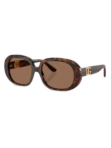 Dolce & Gabbana Women's 56MM Oval Sunglasses - Brown Havana | Thumbnail 1 Dolce & Gabbana Women's 56MM Oval Sunglasses - Brown Havana | Thumbnail 1
