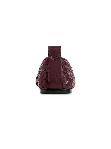 Bottega Veneta Women's Charlotte Intrecciato Leather Ballet Flats - Deep Mahogany | Thumbnail 4 Bottega Veneta Women's Charlotte Intrecciato Leather Ballet Flats - Deep Mahogany | Thumbnail 4
