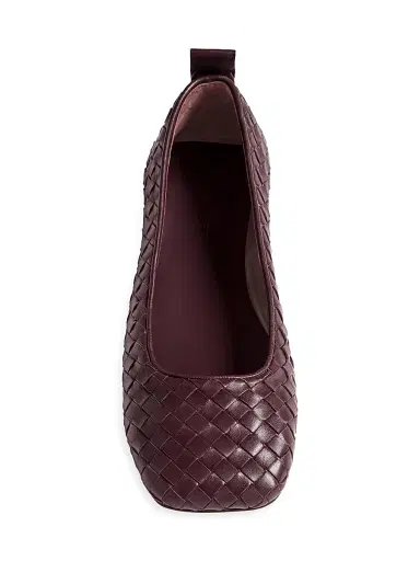 Bottega Veneta Women's Charlotte Intrecciato Leather Ballet Flats - Deep Mahogany | Thumbnail 5 Bottega Veneta Women's Charlotte Intrecciato Leather Ballet Flats - Deep Mahogany | Thumbnail 5