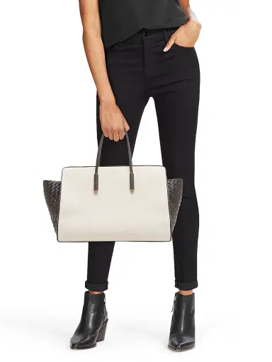 Bottega Veneta Women's Barbara Medium Canvas & Leather Tote Bag | Thumbnail 2 Bottega Veneta Women's Barbara Medium Canvas & Leather Tote Bag | Thumbnail 2
