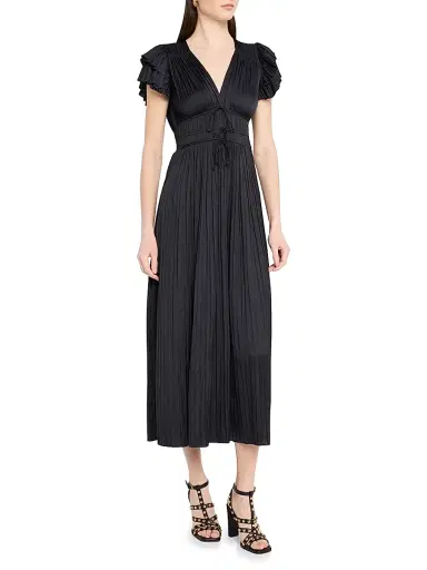 Ulla Johnson Women's Patrice Flutter-Sleeve Midi-Dress | Thumbnail 3 Ulla Johnson Women's Patrice Flutter-Sleeve Midi-Dress | Thumbnail 3