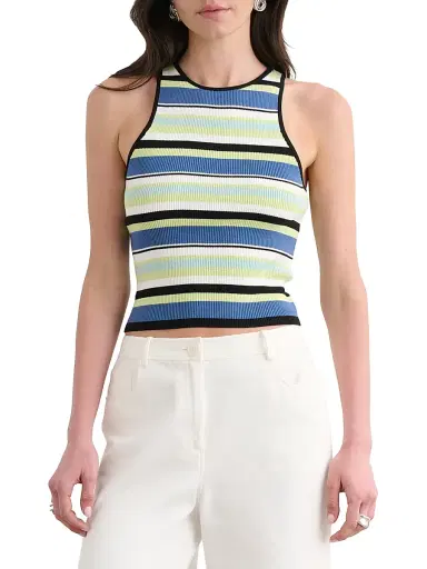 Toccin Women's Avery Racer Striped Tank - Ocean Keylime Multi | Thumbnail 3 Toccin Women's Avery Racer Striped Tank - Ocean Keylime Multi | Thumbnail 3