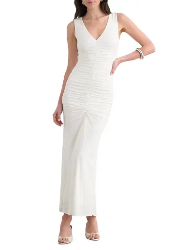Toccin Women's Inez Sleeveless V-Neck Ruched Maxi Dress | Thumbnail 2 Toccin Women's Inez Sleeveless V-Neck Ruched Maxi Dress | Thumbnail 2
