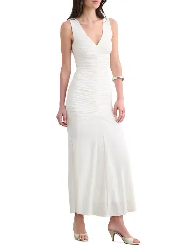 Toccin Women's Inez Sleeveless V-Neck Ruched Maxi Dress | Thumbnail 3 Toccin Women's Inez Sleeveless V-Neck Ruched Maxi Dress | Thumbnail 3