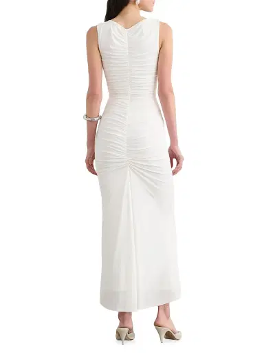 Toccin Women's Inez Sleeveless V-Neck Ruched Maxi Dress | Thumbnail 4 Toccin Women's Inez Sleeveless V-Neck Ruched Maxi Dress | Thumbnail 4