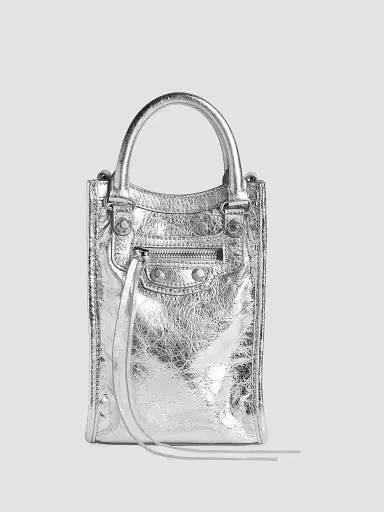 Balenciaga Women's Le City Crossbody Bag - Silver | Thumbnail 5 Balenciaga Women's Le City Crossbody Bag - Silver | Thumbnail 5