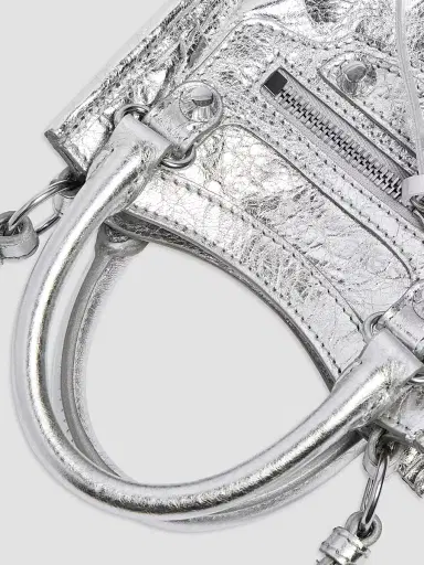 Balenciaga Women's Le City Crossbody Bag - Silver | Thumbnail 6 Balenciaga Women's Le City Crossbody Bag - Silver | Thumbnail 6