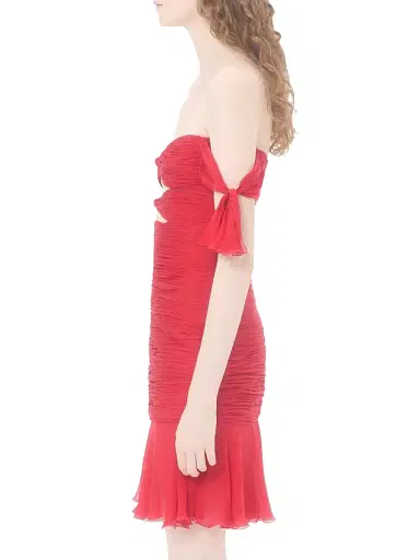 Valentino Garavani Women's Chiffon Short Dress - Red | Thumbnail 3 Valentino Garavani Women's Chiffon Short Dress - Red | Thumbnail 3