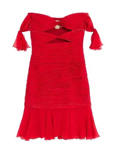 Valentino Garavani Women's Chiffon Short Dress - Red | Thumbnail 1 Valentino Garavani Women's Chiffon Short Dress - Red | Thumbnail 1