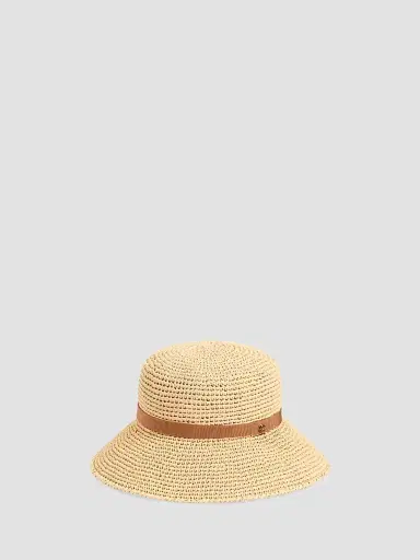 Valentino Garavani Women's VLogo Signature Foldable Straw Bucket Hat - Natural Saddle Brown - Size Large | Thumbnail 2 Valentino Garavani Women's VLogo Signature Foldable Straw Bucket Hat - Natural Saddle Brown - Size Large | Thumbnail 2