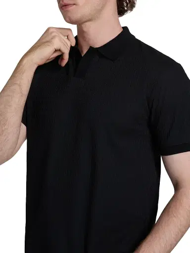 Emporio Armani Men's Chain Stitch Cotton Polo Shirt - Fancy Blue - Size XXL | Thumbnail 6 Emporio Armani Men's Chain Stitch Cotton Polo Shirt - Fancy Blue - Size XXL | Thumbnail 6