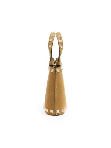 Valentino Garavani Women's Rockstud Mini Suede Top Handle Bag - Havana Beige | Thumbnail 3 Valentino Garavani Women's Rockstud Mini Suede Top Handle Bag - Havana Beige | Thumbnail 3