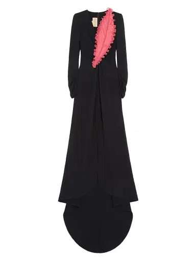 Valentino Garavani Women's Embroidered Cady Couture Gown - Black Fuchsia - Size 2 | Thumbnail 1 Valentino Garavani Women's Embroidered Cady Couture Gown - Black Fuchsia - Size 2 | Thumbnail 1