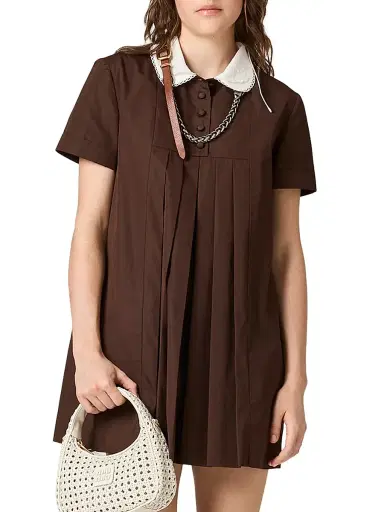 Miu Miu Women's Poplin Dress | Thumbnail 2 Miu Miu Women's Poplin Dress | Thumbnail 2