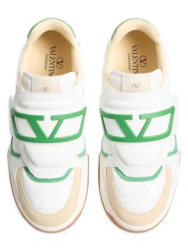 Valentino Garavani Men's Joie De Jouer Low Top Sneaker in Nappa Calfskin - White Shell Green | Thumbnail 4 Valentino Garavani Men's Joie De Jouer Low Top Sneaker in Nappa Calfskin - White Shell Green | Thumbnail 4