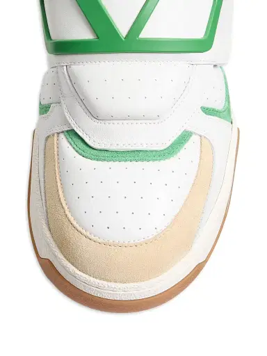 Valentino Garavani Men's Joie De Jouer Low Top Sneaker in Nappa Calfskin - White Shell Green | Thumbnail 5 Valentino Garavani Men's Joie De Jouer Low Top Sneaker in Nappa Calfskin - White Shell Green | Thumbnail 5