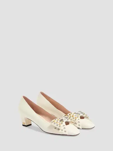 Valentino Women's Bowow 45MM Pumps in Kidskin with Studs | Thumbnail 2 Valentino Women's Bowow 45MM Pumps in Kidskin with Studs | Thumbnail 2