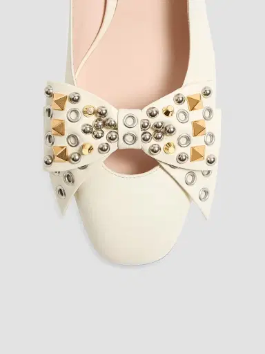 Valentino Women's Bowow 45MM Pumps in Kidskin with Studs | Thumbnail 5 Valentino Women's Bowow 45MM Pumps in Kidskin with Studs | Thumbnail 5