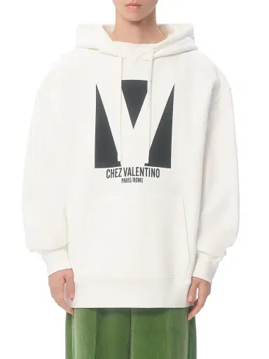 Valentino Garavani Men's Cotton Hooded Sweatshirt with Chez Print - | Thumbnail 2 Valentino Garavani Men's Cotton Hooded Sweatshirt with Chez Print - | Thumbnail 2