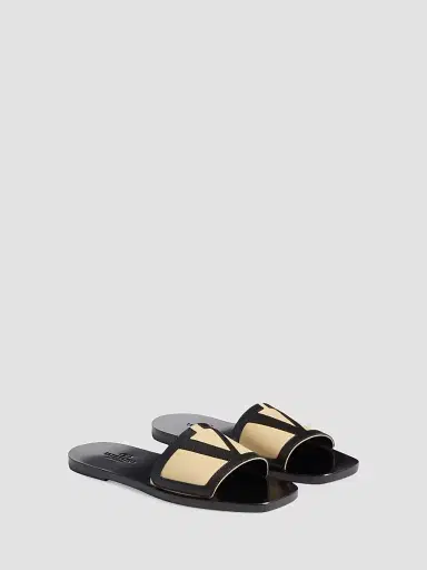Valentino Garavani Men's Viva Superstar Slide Sandals in Nappa Leather - Butter Black | Thumbnail 2 Valentino Garavani Men's Viva Superstar Slide Sandals in Nappa Leather - Butter Black | Thumbnail 2