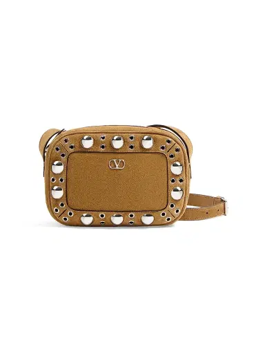 Valentino Garavani Men's Nellcôte Suede Shoulder Bag - Havana Beige | Thumbnail 1 Valentino Garavani Men's Nellcôte Suede Shoulder Bag - Havana Beige | Thumbnail 1