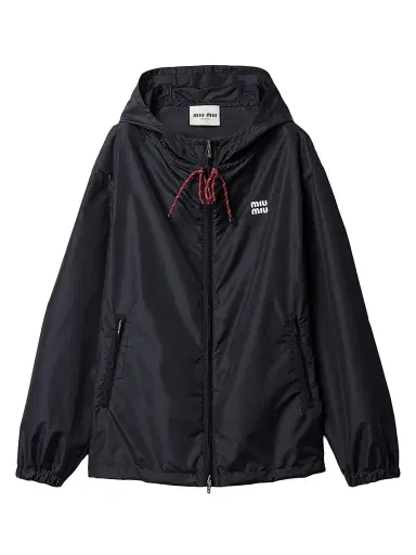 Miu Miu Women's Technical Fabric Blouson Jacket - Blue | Thumbnail 1 Miu Miu Women's Technical Fabric Blouson Jacket - Blue | Thumbnail 1