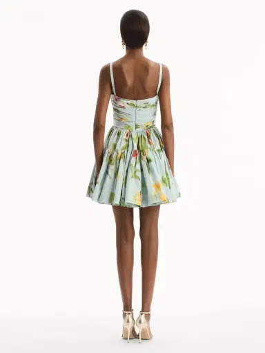 Oscar de la Renta Chiné Dominican Mixed-Floral Cotton Poplin Tiered Dress | Thumbnail 3 Oscar de la Renta Chiné Dominican Mixed-Floral Cotton Poplin Tiered Dress | Thumbnail 3