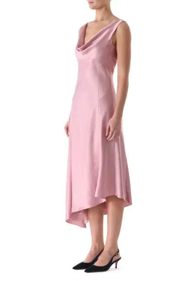Jason Wu Collection PLUNGING COWL WASHED TWILL BIAS FLARED MIDI DRESS | Thumbnail 3 Jason Wu Collection PLUNGING COWL WASHED TWILL BIAS FLARED MIDI DRESS | Thumbnail 3