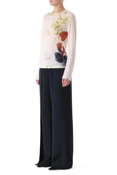 Jason Wu Collection SHADOW FLORAL MERINO WOOL CREW NECK SWEATER | Thumbnail 4 Jason Wu Collection SHADOW FLORAL MERINO WOOL CREW NECK SWEATER | Thumbnail 4