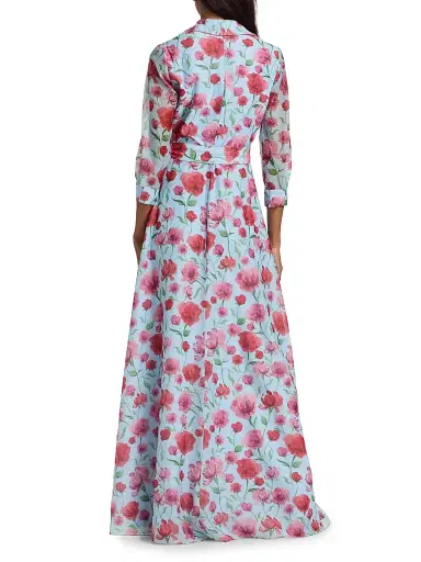SACHIN BABI Women's Addison Floral Organza Shirtwaist Gown - Sky Poppies | Thumbnail 5 SACHIN BABI Women's Addison Floral Organza Shirtwaist Gown - Sky Poppies | Thumbnail 5