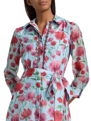 SACHIN BABI Women's Addison Floral Organza Shirtwaist Gown - Sky Poppies | Thumbnail 6 SACHIN BABI Women's Addison Floral Organza Shirtwaist Gown - Sky Poppies | Thumbnail 6