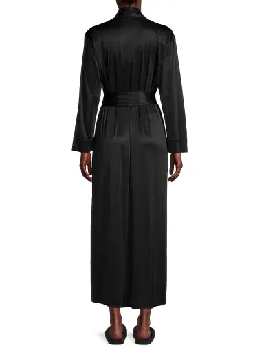 Natori Women's Enchant Long Satin Robe - Black | Thumbnail 5 Natori Women's Enchant Long Satin Robe - Black | Thumbnail 5