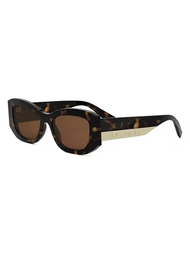 BVLGARI Women's Roma 54MM Geometric Sunglasses - Brown Havana Tan | Thumbnail 1 BVLGARI Women's Roma 54MM Geometric Sunglasses - Brown Havana Tan | Thumbnail 1