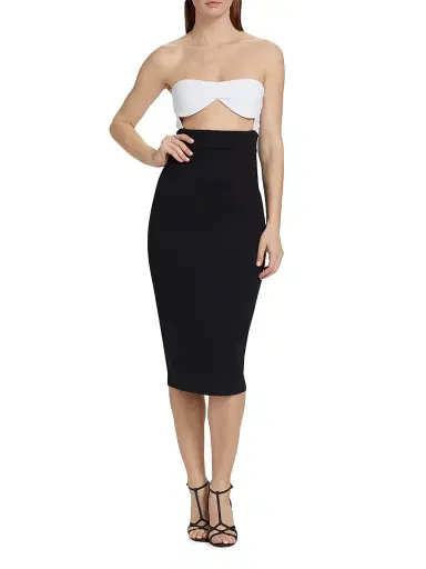 susana monaco Women's Colorblock Cut-Out Tube Dress - Black White | Thumbnail 3 susana monaco Women's Colorblock Cut-Out Tube Dress - Black White | Thumbnail 3