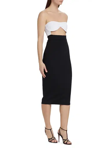 susana monaco Women's Colorblock Cut-Out Tube Dress - Black White | Thumbnail 4 susana monaco Women's Colorblock Cut-Out Tube Dress - Black White | Thumbnail 4