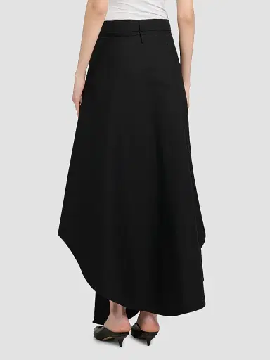 Bottega Veneta Women's Asymmetric Cotton Toille Maxi Skirt - Double Black - Size 12 | Thumbnail 5 Bottega Veneta Women's Asymmetric Cotton Toille Maxi Skirt - Double Black - Size 12 | Thumbnail 5