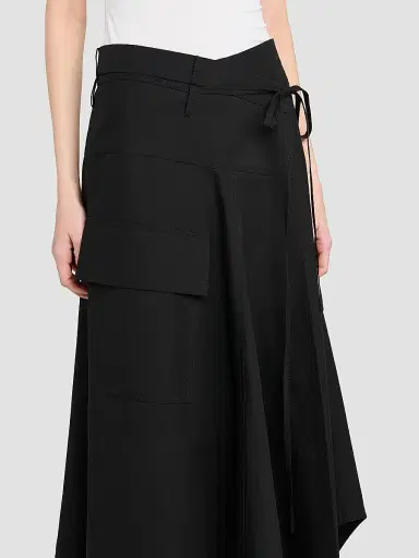 Bottega Veneta Women's Asymmetric Cotton Toille Maxi Skirt - Double Black - Size 12 | Thumbnail 6 Bottega Veneta Women's Asymmetric Cotton Toille Maxi Skirt - Double Black - Size 12 | Thumbnail 6