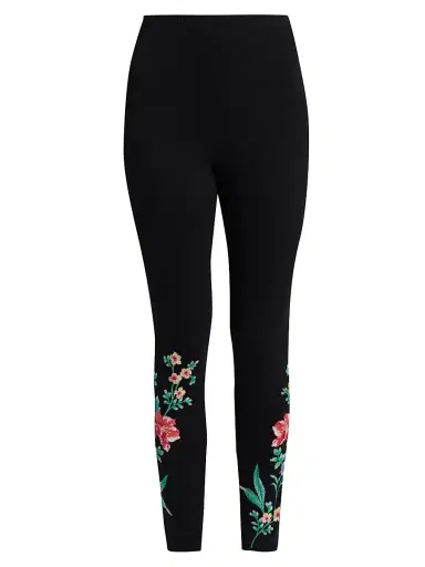 Johnny Was Women's Celiora Embroidered Cotton-Blend Leggings | Thumbnail 1 Johnny Was Women's Celiora Embroidered Cotton-Blend Leggings | Thumbnail 1