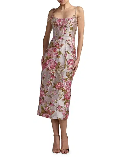 Mac Duggal Women's Petite Floral Brocade Cocktail Dress - Pink Multi Petite 12 | Thumbnail 1 Mac Duggal Women's Petite Floral Brocade Cocktail Dress - Pink Multi Petite 12 | Thumbnail 1